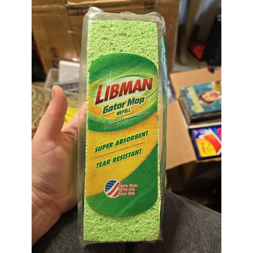 Libman Gator Mop Refill 9 Inch Super Absorbent Sponge Mop Head Made in USA New